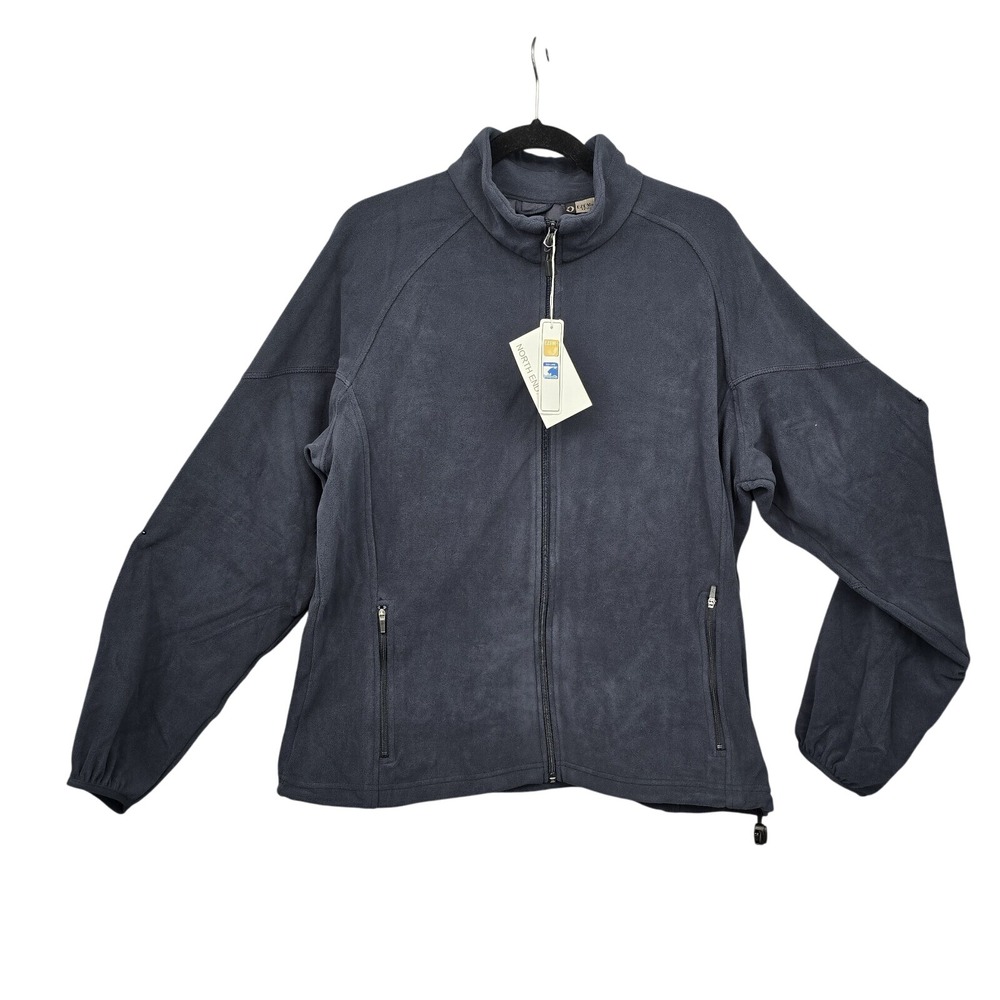 North‎ End Womens XL Fleece Jacket Full Zip Dark Gray EZEM System 78025 NWT